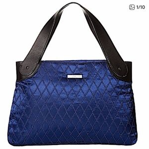 Pre-Loved, VIA SPIGA Large Blue Quilted Zip Hand Bag/Purse/Shoulder Bag